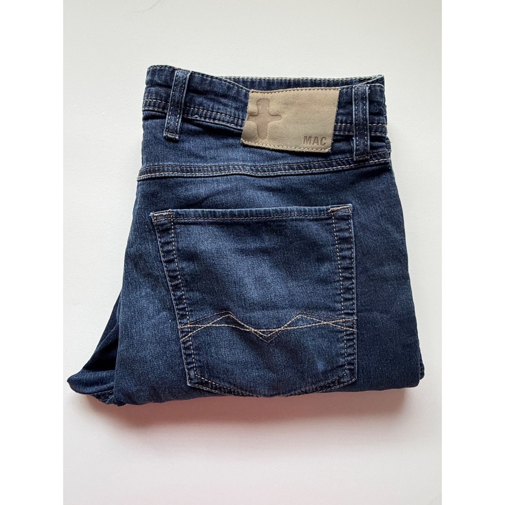 MAC Jeans Mens Arne Slim Fit Dark Wash Denim Blue Pants 36x32